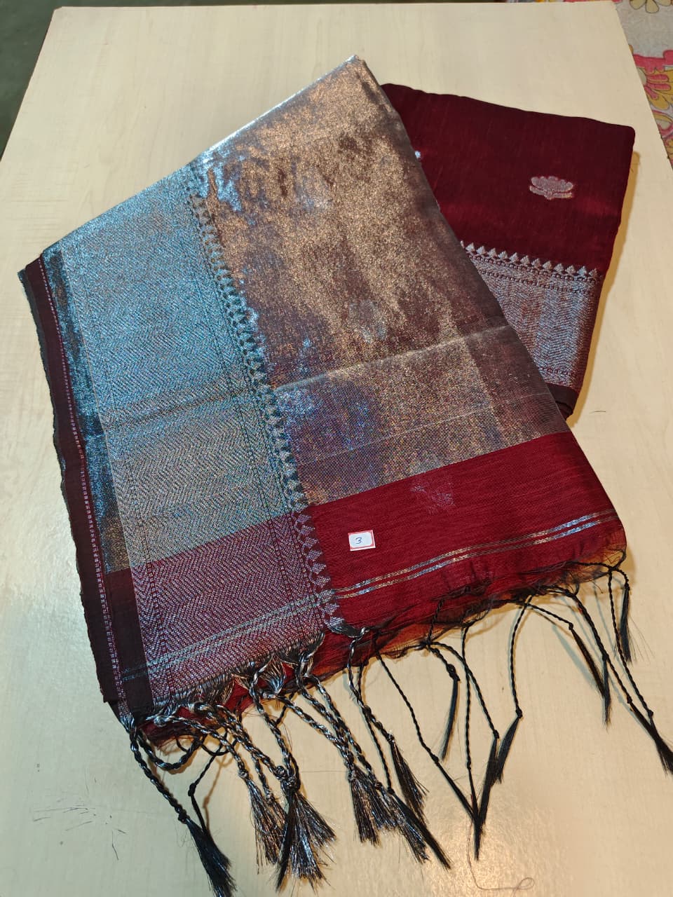 Soft Maheswari Handloom Saree in Maroon Body with BP