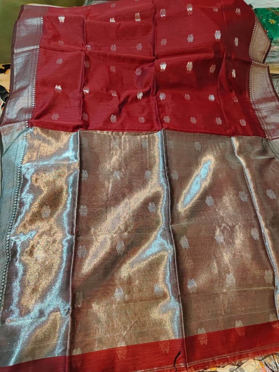 Soft Maheswari Handloom Saree in Maroon Body with BP