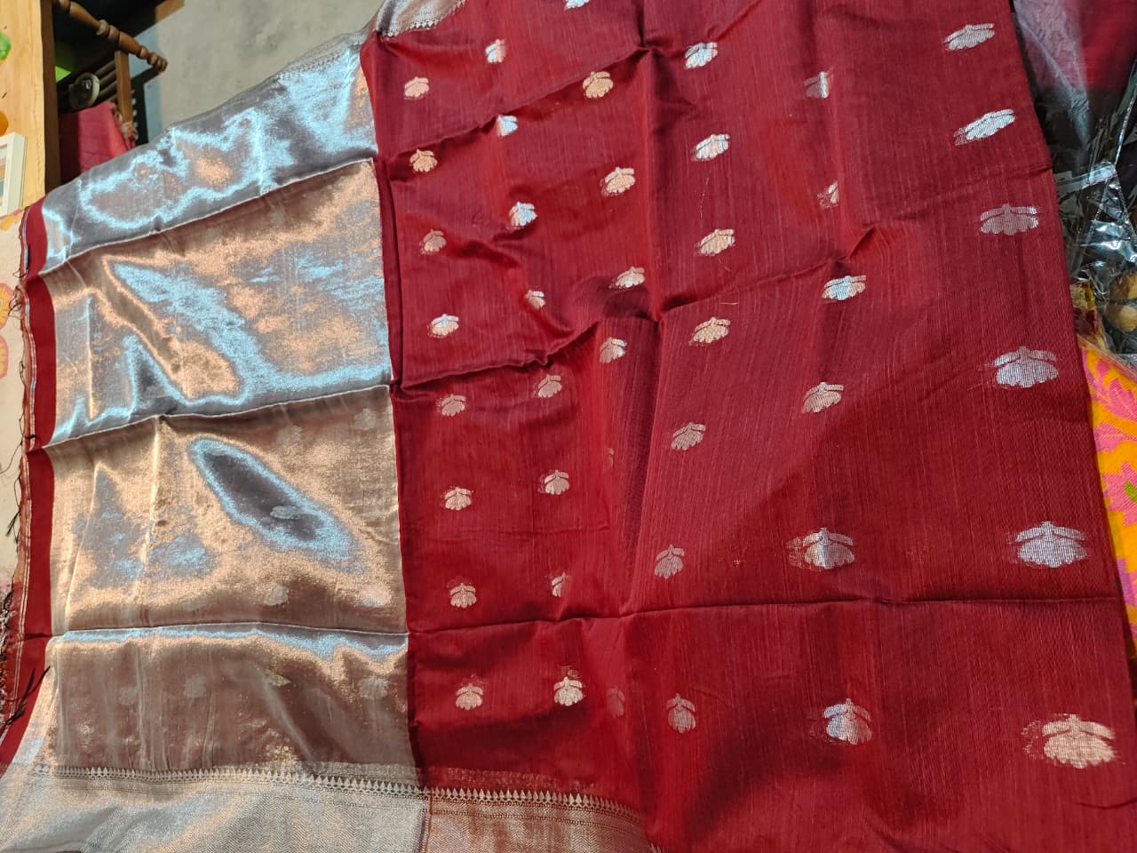 Soft Maheswari Handloom Saree in Maroon Body with BP